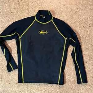 MEC Men’s Black Rash Guard with Yellow Trim